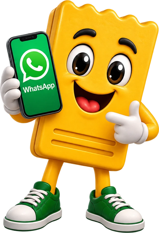 Picotinho segurando um celular com o WhatsApp na tela